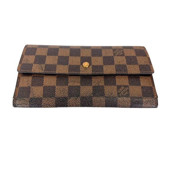 Authentic Louis Vuitton Wallet Long Damier Porte Feuille Sarah Bifold LV Vintage - Picture 9 of 13